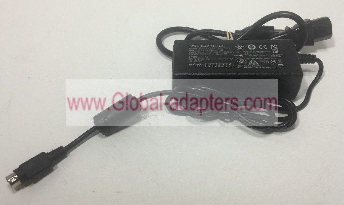 Genuine EDAC 12v 5.41A EA110681Y-120 AC Power Adapter 4 pin din